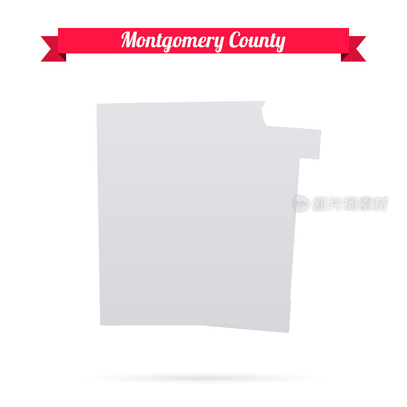 蒙哥马利县，俄亥俄州。白底红旗地图