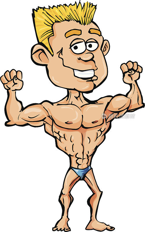 卡通形象的肌肉男子