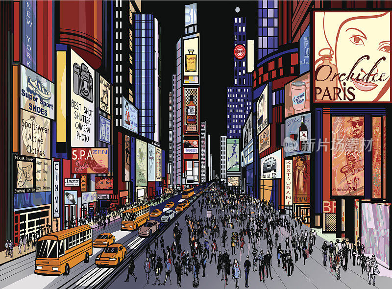 纽约——时代广场的夜景