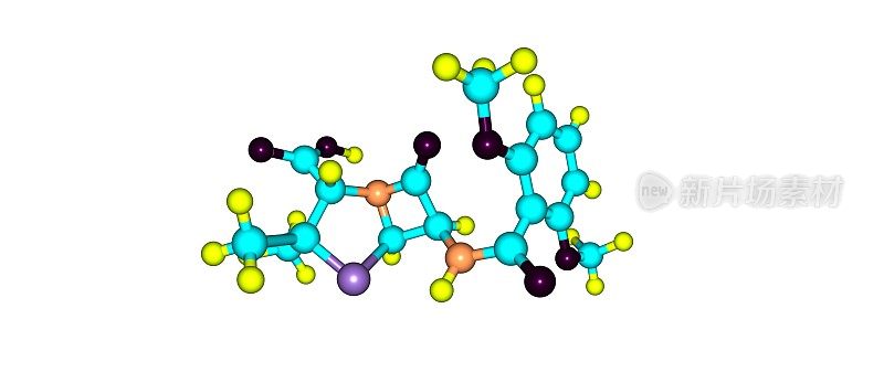 甲氧西林分子结构孤立于白色