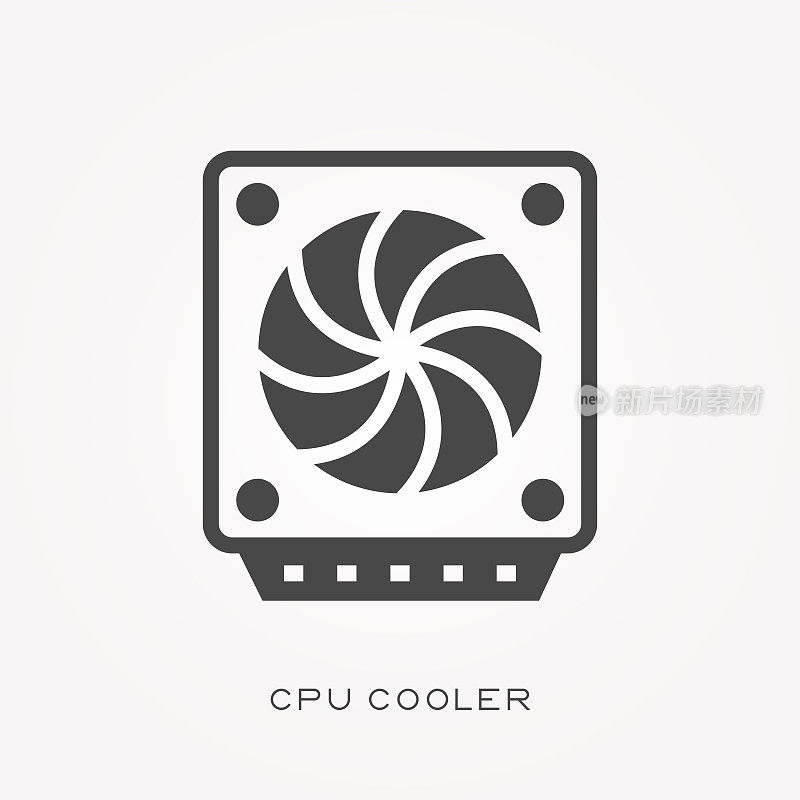 剪影图标CPU冷却器