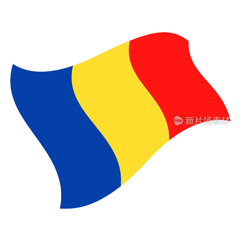 罗马尼亚-飞行旗帜矢量平坦图标