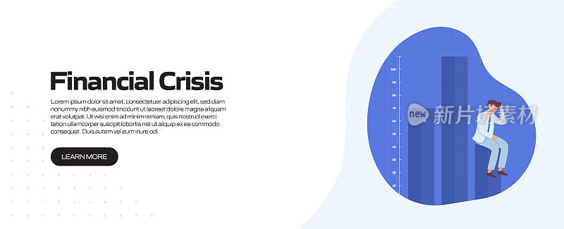 经济，金融危机和衰退的概念矢量插图网站横幅，广告和营销材料，在线广告，业务演示等。