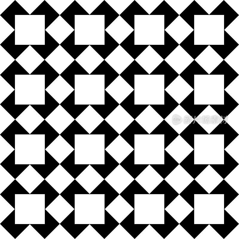 无缝的几何图案。方形形状和黑色背景。