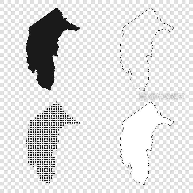澳大利亚首都领土地图设计-黑色，轮廓，马赛克和白色