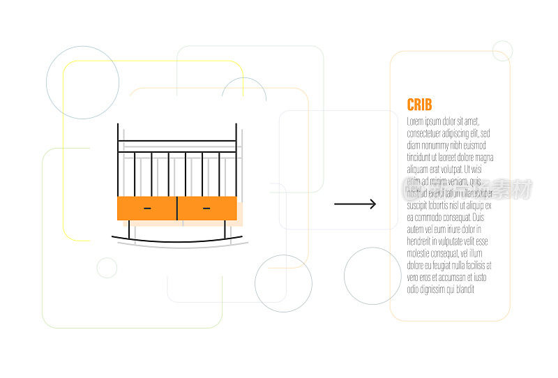 婴儿床线图标设计