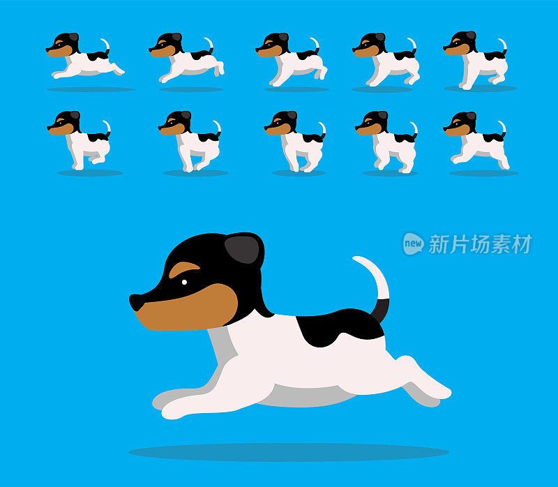 动物动画序列狗巴西梗卡通向量