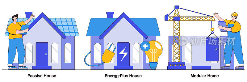 模块化家庭，被动，和能源加房子插图包