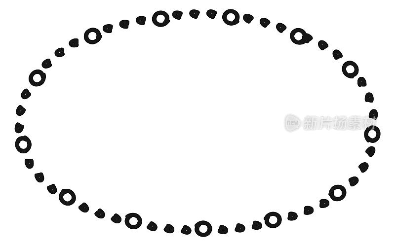 圆形涂鸦框。画空点圆孤立在白色上