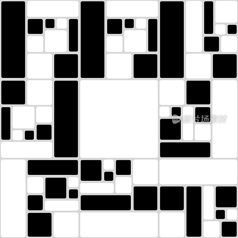 黑白矩形的分形图案
