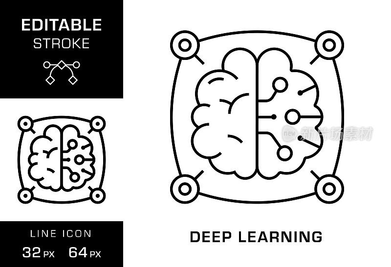 深度学习可编辑笔画线图标设计