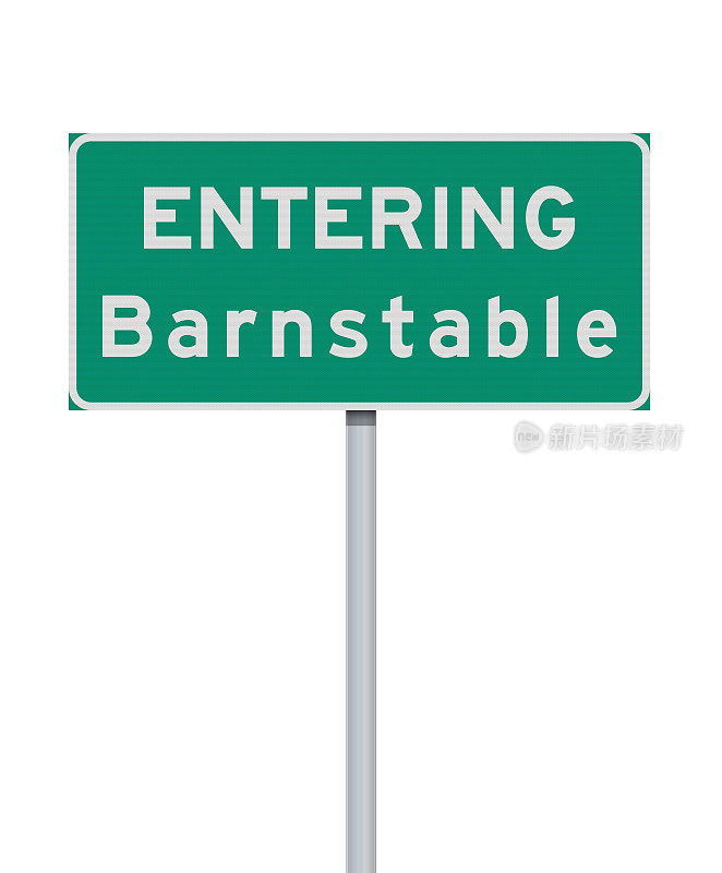 巴恩斯泰勃尔进入城市绿色道路标志