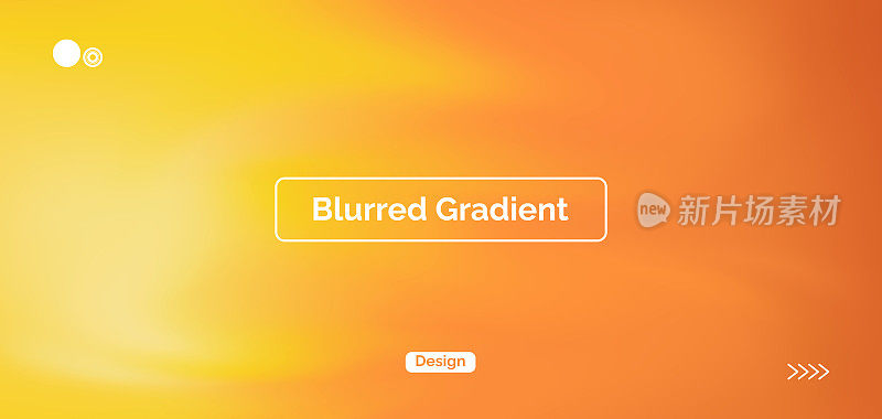 现代橙色，粉红色，红色和黄色梯度几何形状圆形设计在抽象模糊网格背景