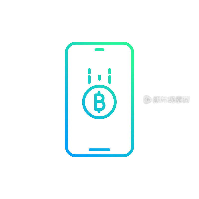 保存比特币梯度线图标。Icon适用于网页设计、移动应用、UI、UX和GUI设计。