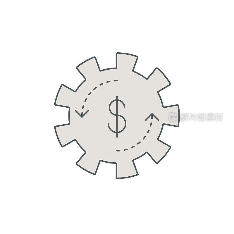 资产管理平线图标与可编辑的笔画