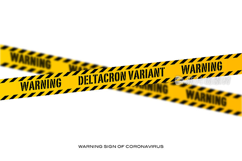 冠状病毒预警信号。Deltacron变种安全带插图。Covid-19股票插图