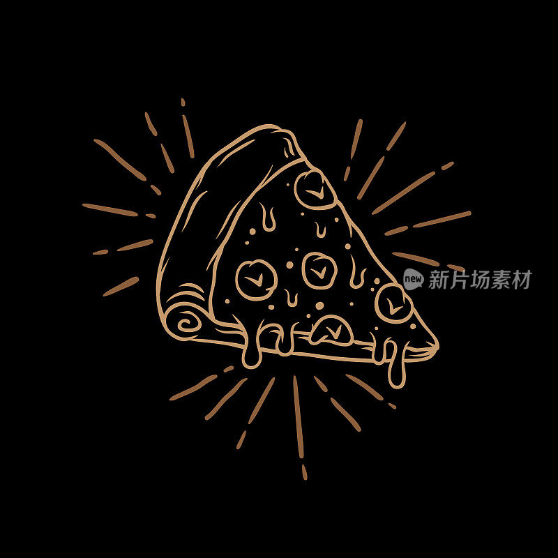 莫扎里拉披萨餐厅食物菜单矢量卡通插图t恤设计