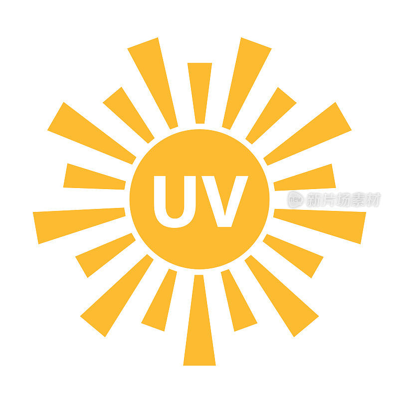 UV辐射图标向量太阳紫外线符号图形设计，标志，网站，社交媒体，移动应用程序，UI插图。