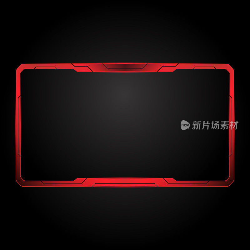 红色视频边框直播创意facecam覆盖游戏ui面板直播