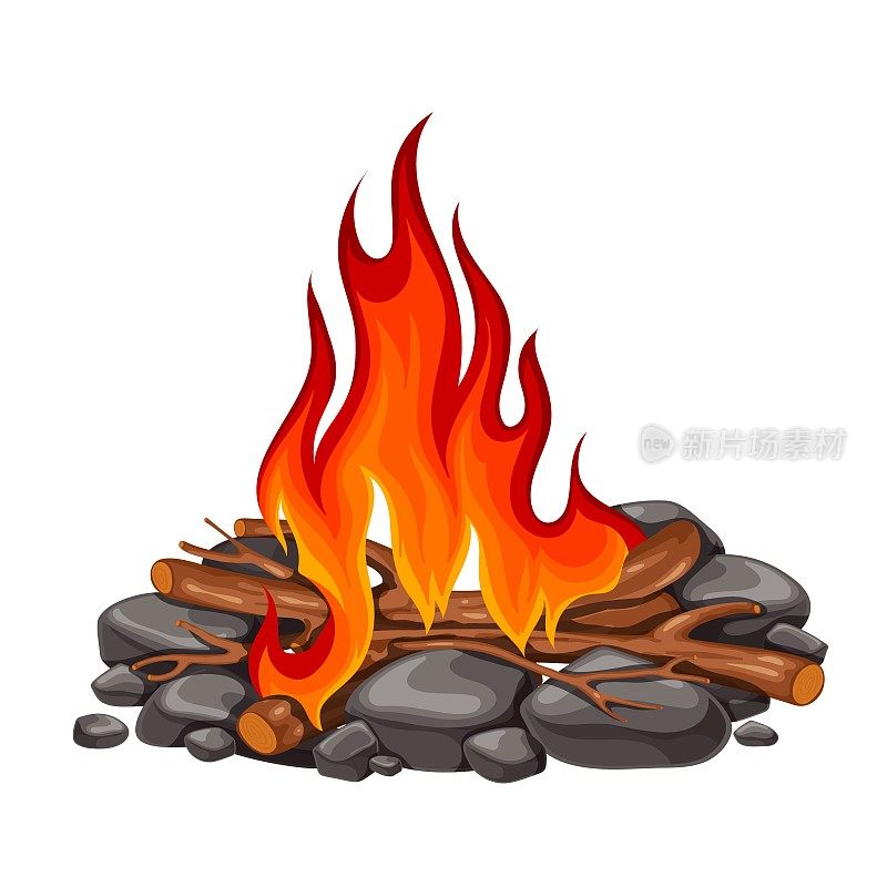 用木炭和柴火生火