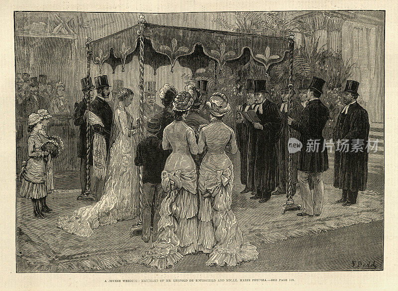 利奥波德・罗斯柴尔德和玛丽・佩鲁贾的婚姻，犹太婚礼，19世纪维多利亚