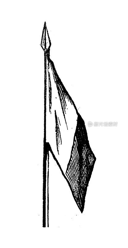 古玩雕刻插图:旗帜