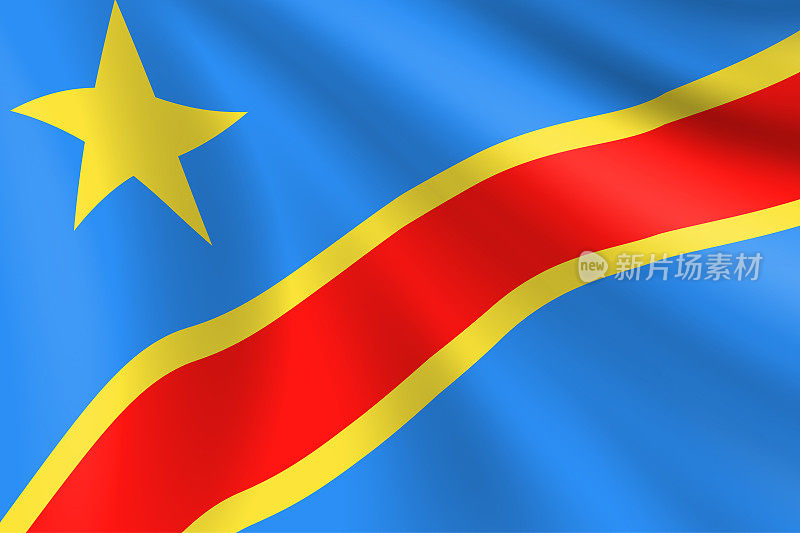 刚果民主共和国国旗。刚果的旗帜。矢量标志背景。股票插图