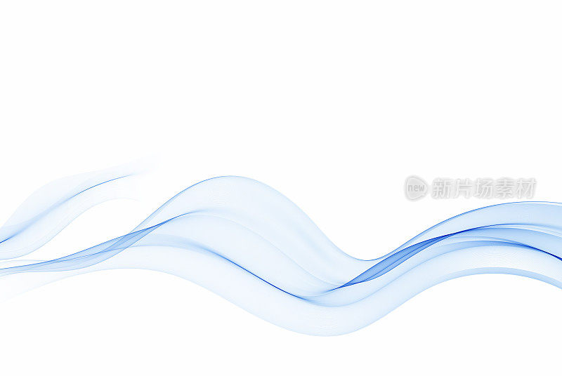 抽象透明波浪蓝色波浪背景。波浪设计元素