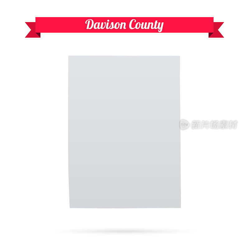 南达科他州戴维森县。白底红旗地图