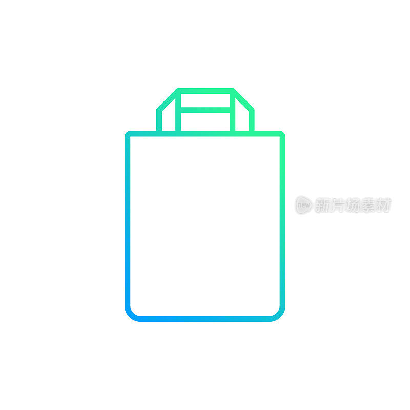 环保纸袋梯度线图标。Icon适用于网页设计、移动应用、UI、UX和GUI设计。