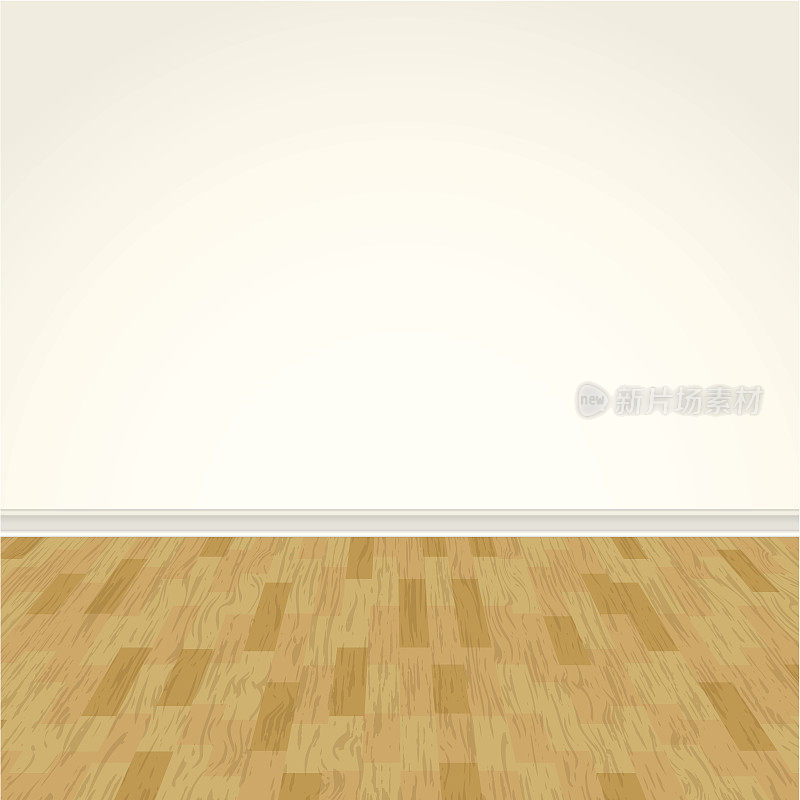 矢量硬木地板和空白墙