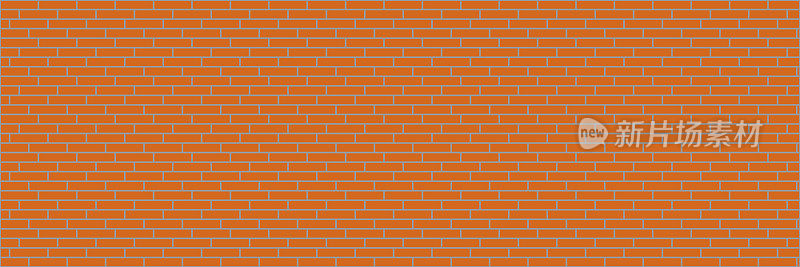 水平橙色的砖墙作为背景和设计。