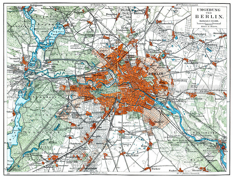 柏林地图德国城市1896