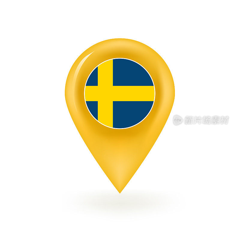 瑞典地图引脚图标