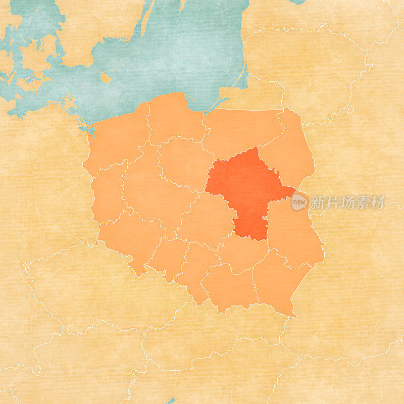 波兰地图-马佐维亚