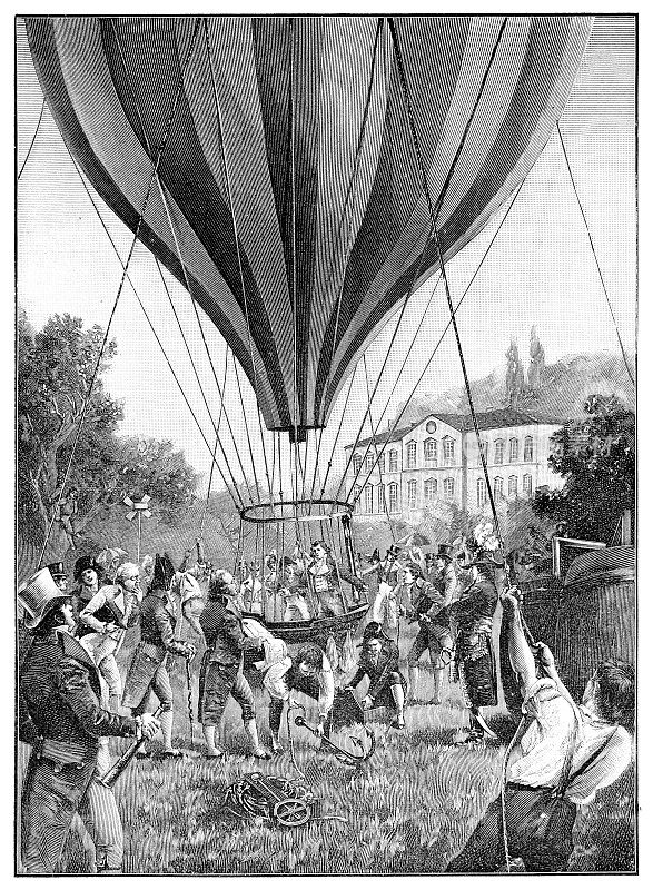 1804年，约瑟夫·路易斯·盖伊·吕萨克的热气球在法国巴黎升空