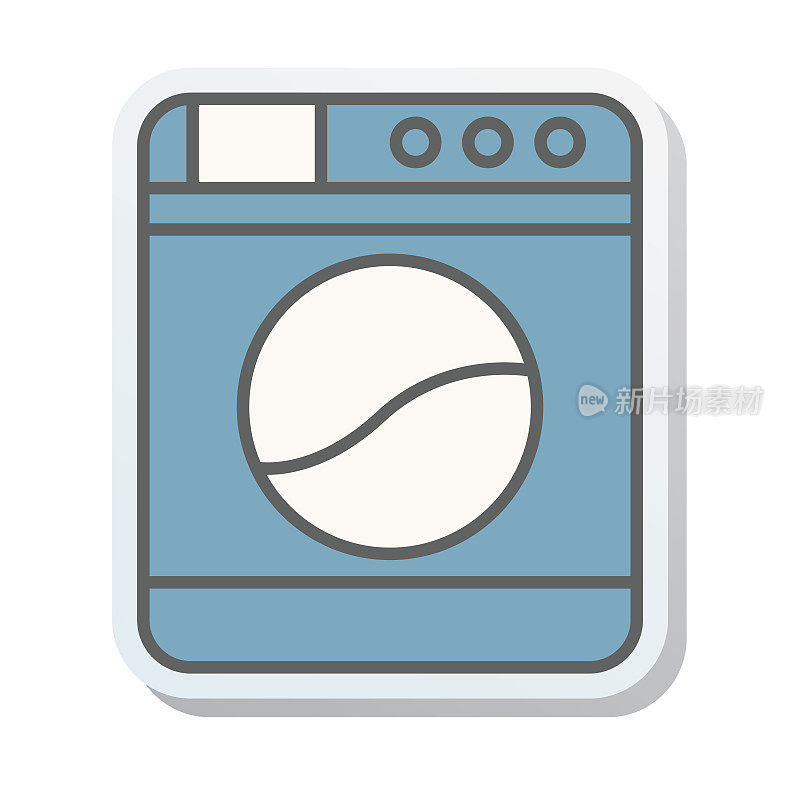 细线房地产图标洗衣机