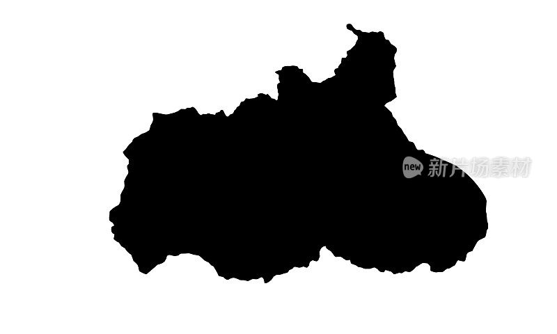 厄瓜多尔通古拉瓦省黑色剪影地图
