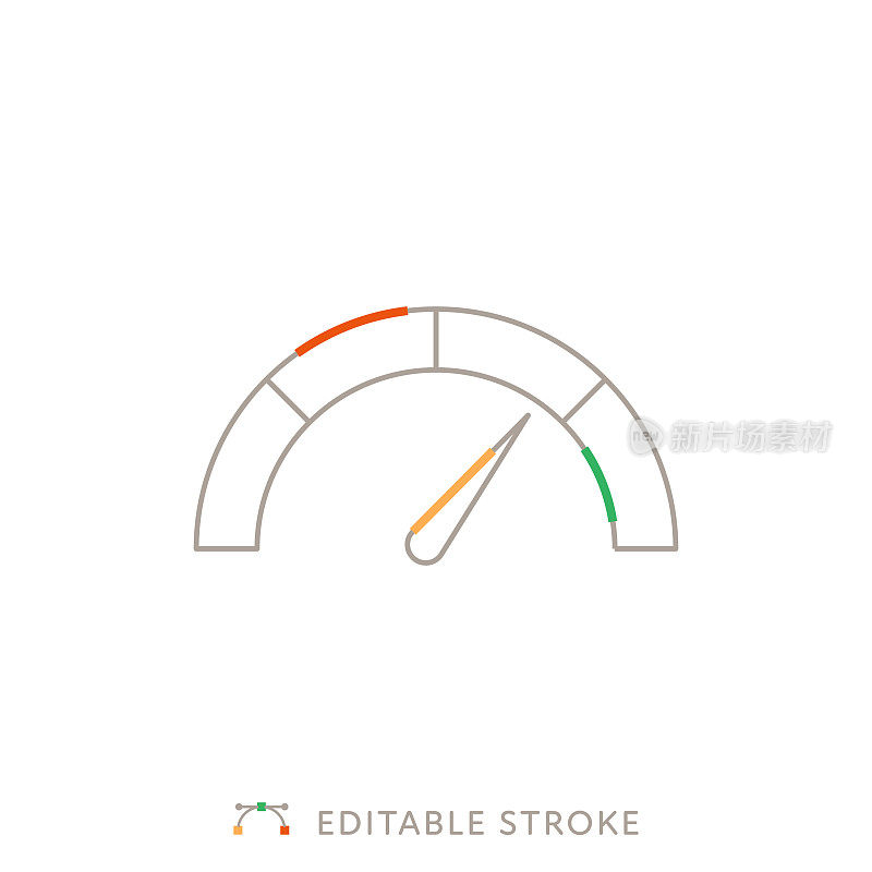 信用评分多色线图标与可编辑的Stroke