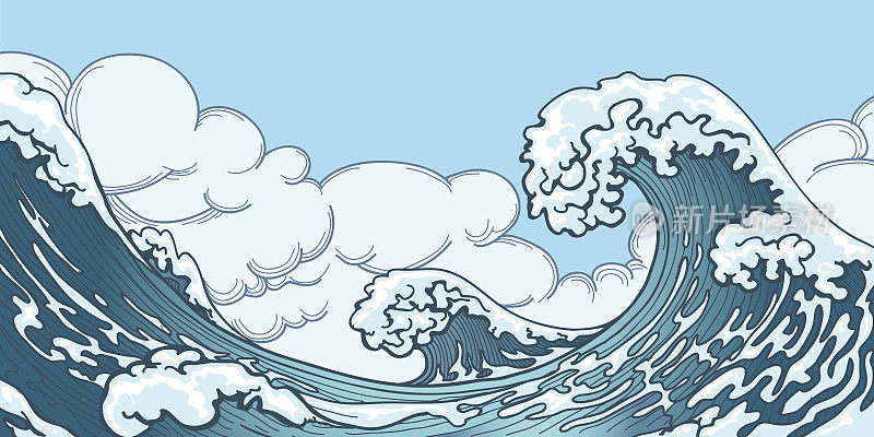 日本式的大海大浪