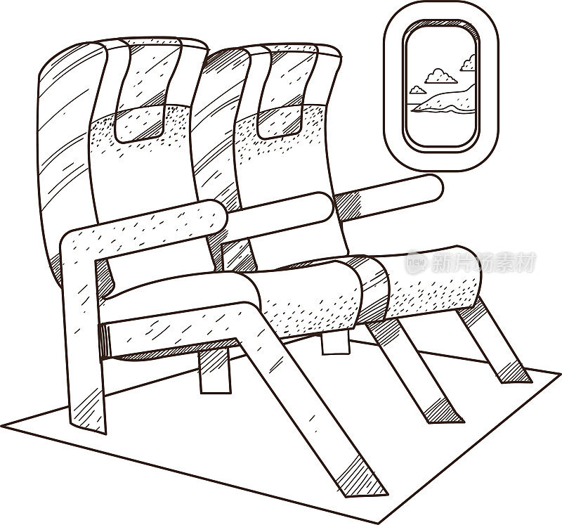 飞机上的座位。