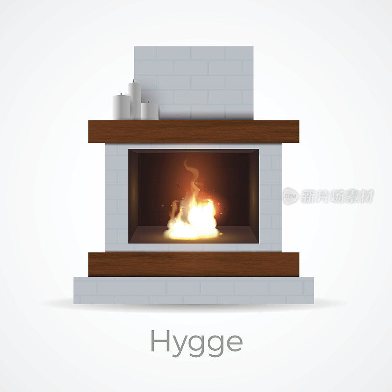 Hygge壁炉的概念