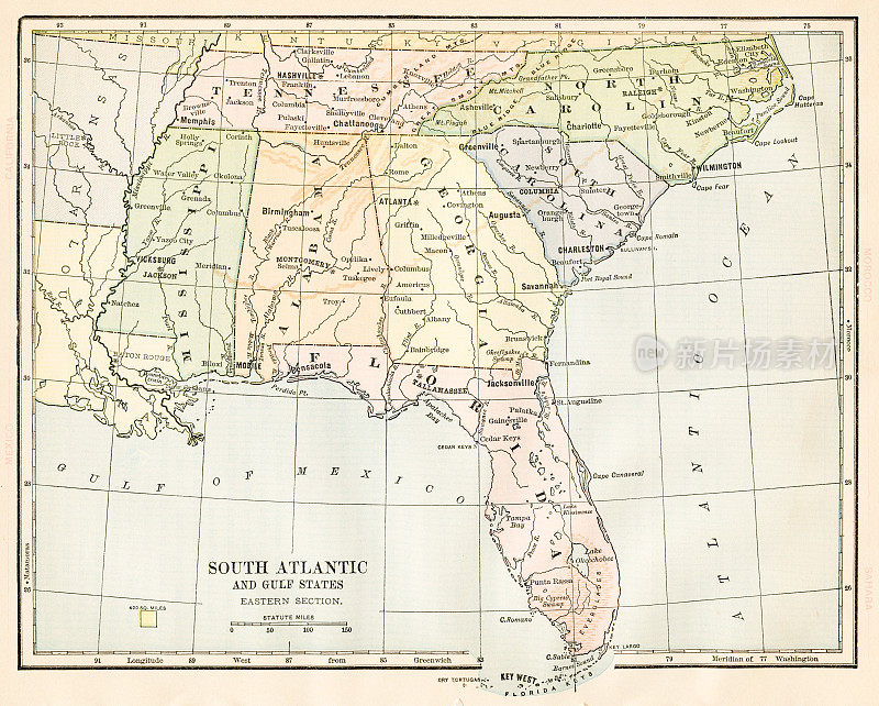 地图南方各州1888