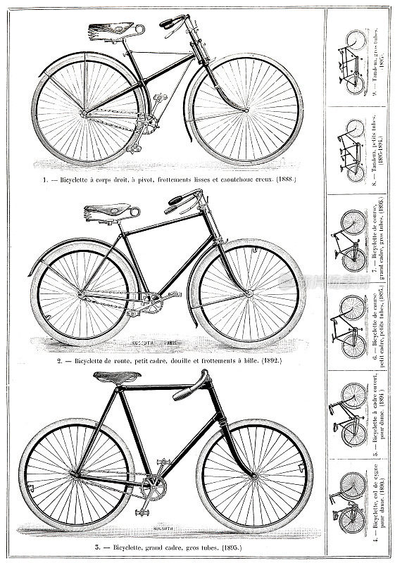 从1888年到1895年的自行车类型