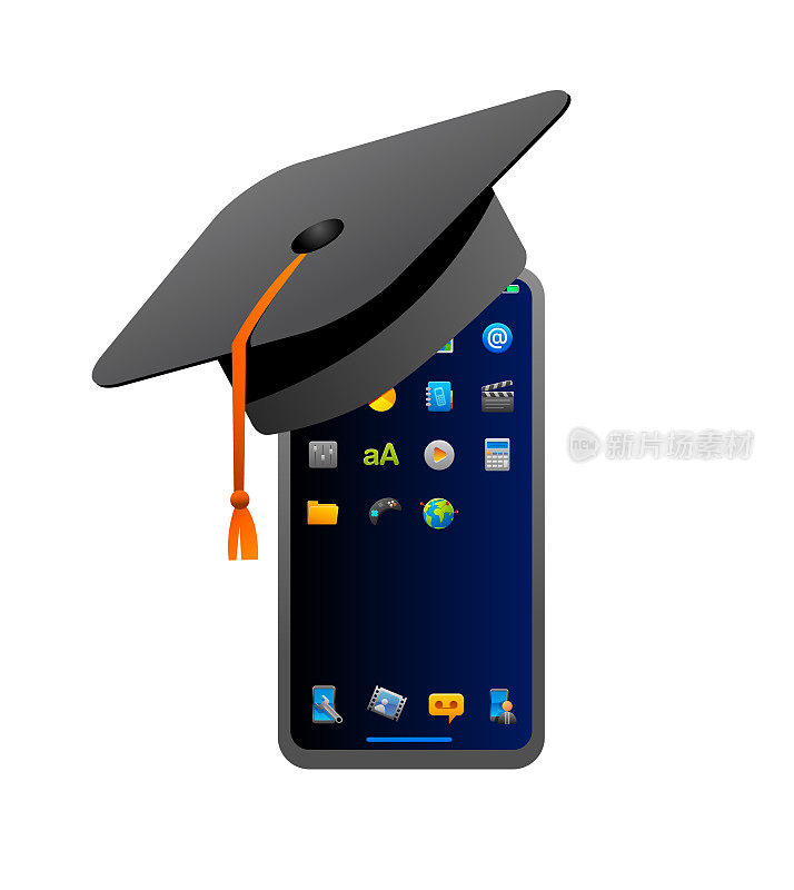 毕业帽智能手机图标