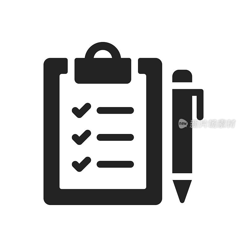 愿望列表图标,矢量符号插图。