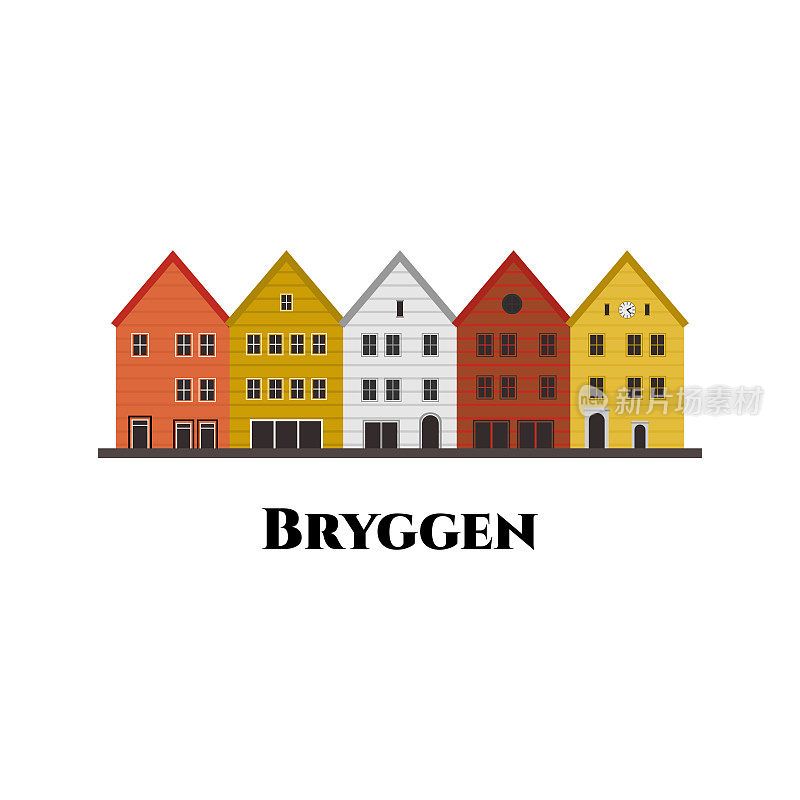 挪威卑尔根的布莱根。它是一系列汉萨传统商业建筑。挪威国家设计模板。你一定要去度假的好地方。环游欧洲