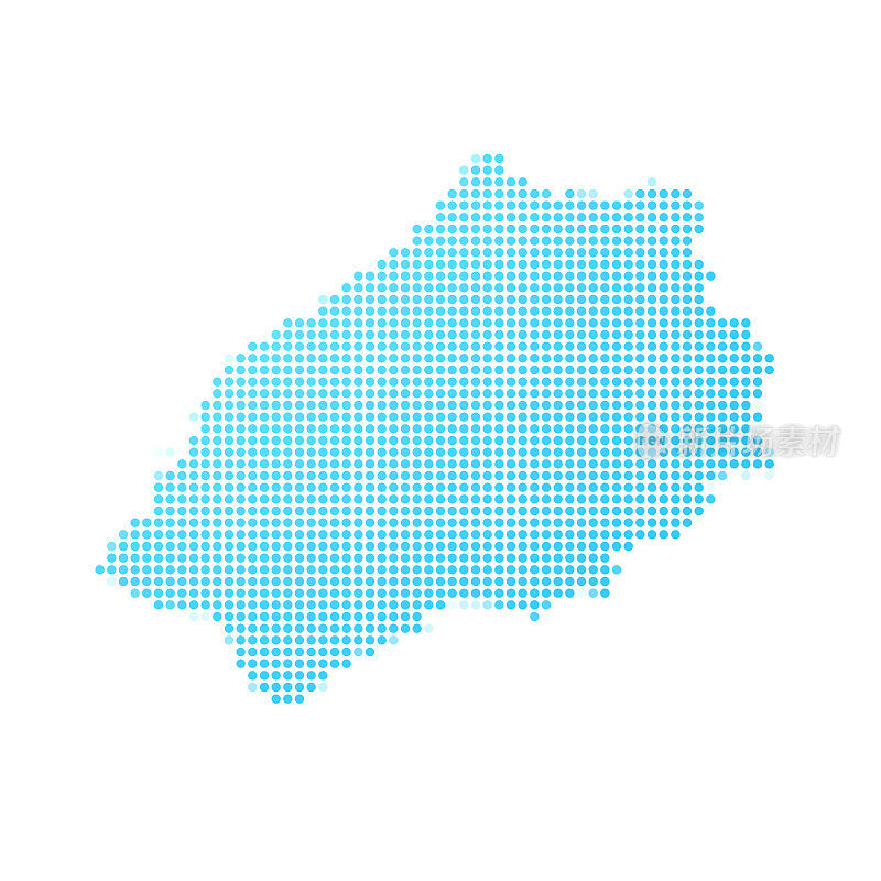 圣赫勒拿岛地图，白底蓝点