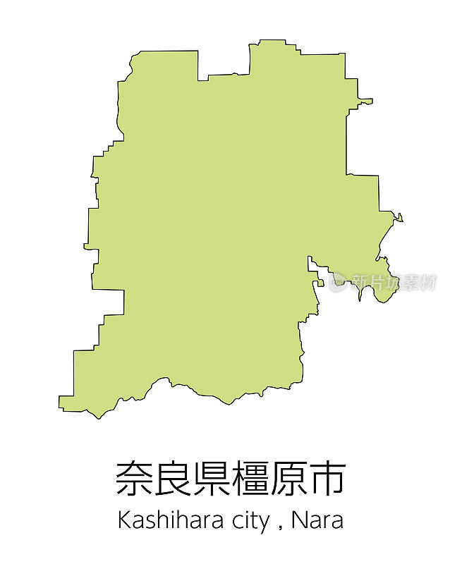 日本奈良县柏原市地图。翻译过来就是:“奈良县柏原市。”