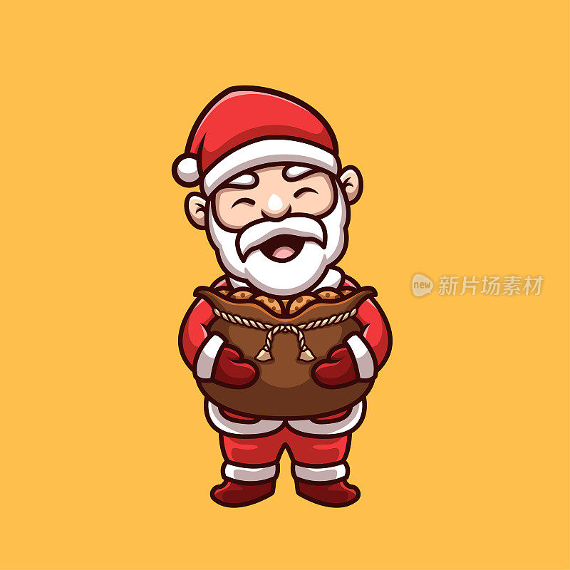 可爱的圣诞老人饼干礼物创意圣诞卡通吉祥物标志